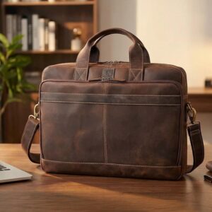 Men's Leather Messenger Bag - Image 2